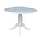 International Concepts Round 42, Round dual drop Leaf Pedestal Table, 29.5  inH, White, 42 W, 42 L, 29.5 in H, Wood, White K08-42DPT - alternate 2